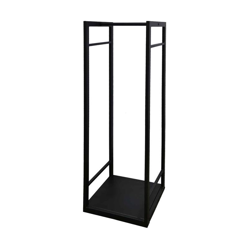 Porte-bches en mtal noir, 13" x 13" x 44,5"