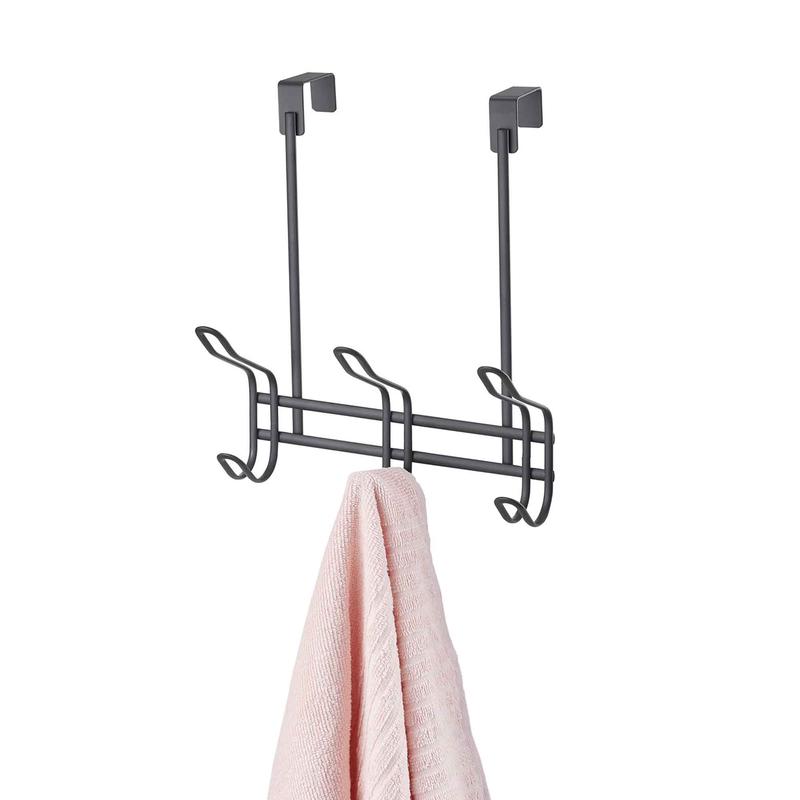 Support noir pour dessus de porte, 3crochets