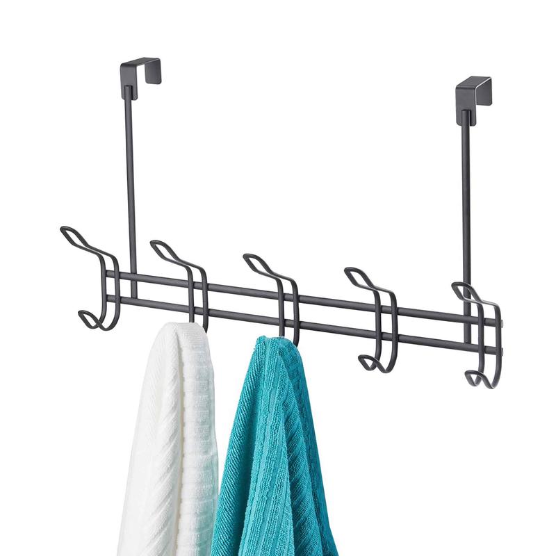 Support noir pour dessus de porte, 5crochets