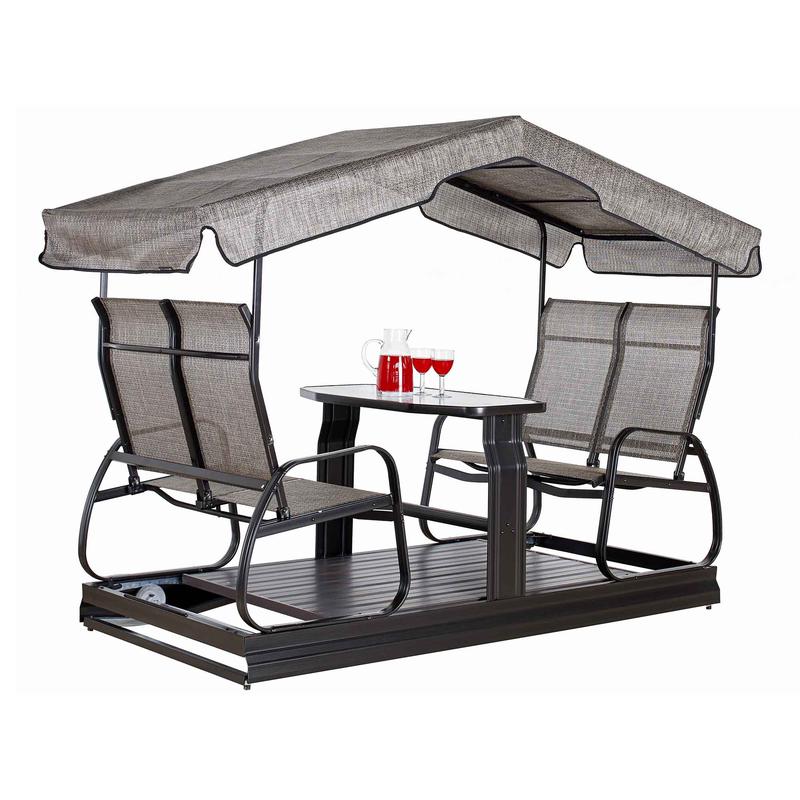 Balanoire de jardin Eco  4 places, beige et brun