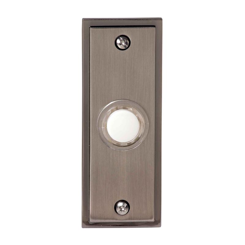 Bouton de sonnette encastr , nickel bross