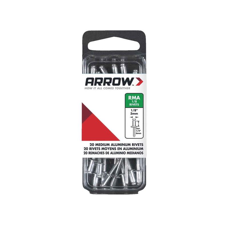 Rivet moyen de 1/8" en aluminium, 20units
