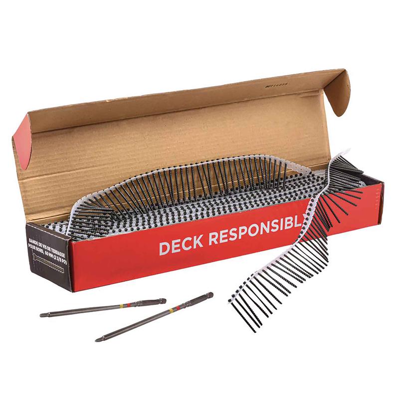 Bande de vis  tte de 2-3/8" pour planches de terrasse et installation avec Camo Drive, 1 000units