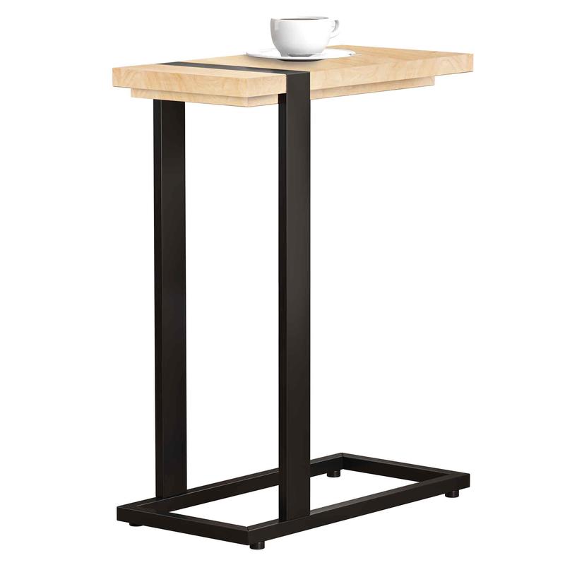 Table d'appoint en forme de ''C'' avec structure mtallique noire, 19,5" x 9,5" x 25"