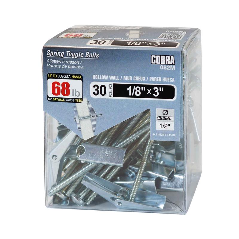 Ailettes  ressort pour mur creux de 1/8" x 3", 30units