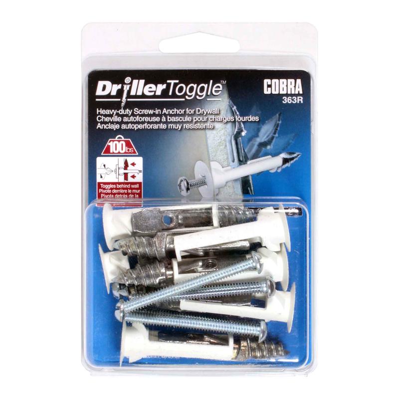 Ancrage autoforeur  bascule DrillerToggle de 3/16" x 2", 6 units