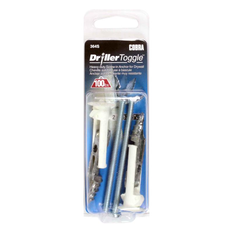 Ancrage autoforeur  bascule DrillerToggle de 3/16" x 3", 2 units