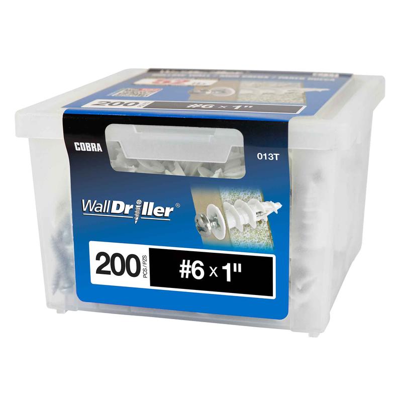 Ancrage en nylon pour mur creux WallDriller #6 x 1", 200units