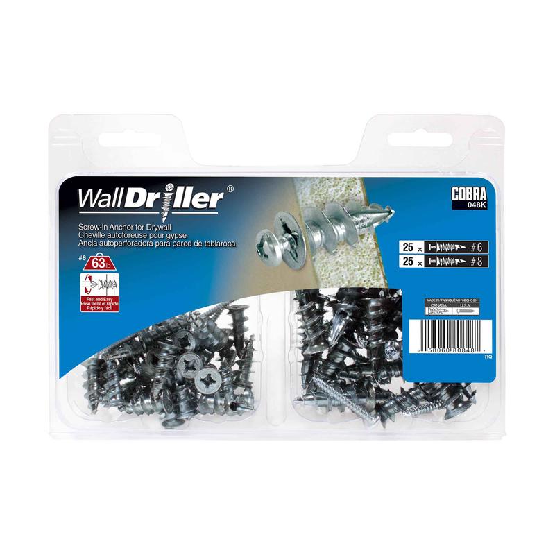 Ancrage en zinc pour mur creux WallDriller #6 et #8, 50units