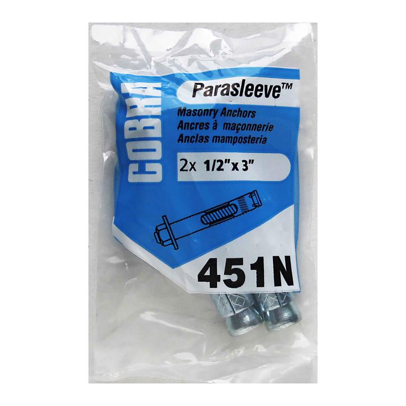 Ancrage plaqu zinc pour bton Parasleeve de 1/2" x 3", 2 units