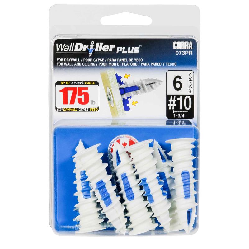 Ancrage pour mur creux WallDriller Plus #10x1-3/4", 6units