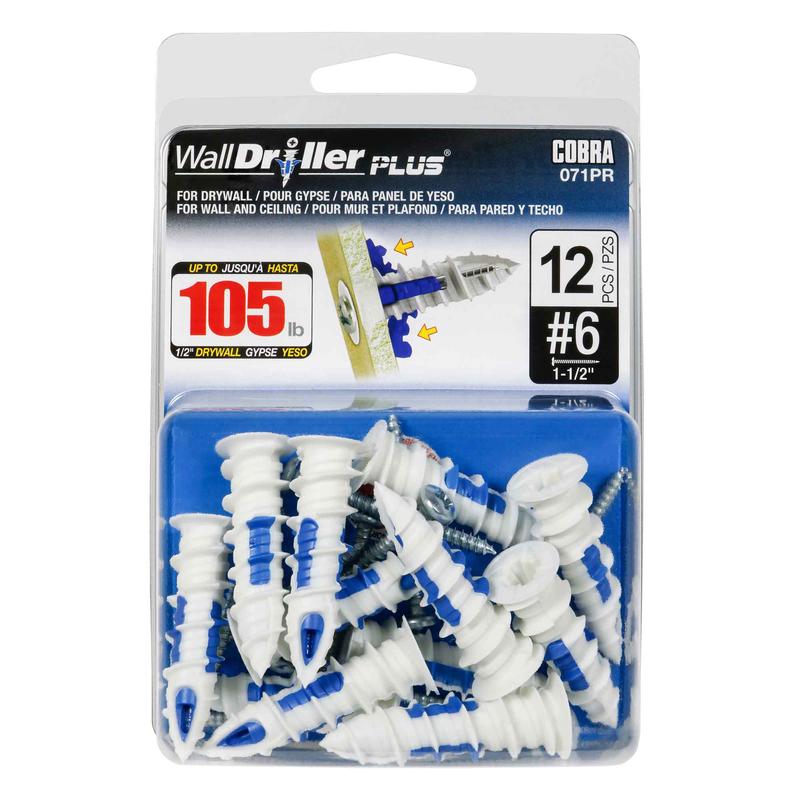 Ancrage pour mur creux WallDriller Plus #6 x1-1/2", 12units