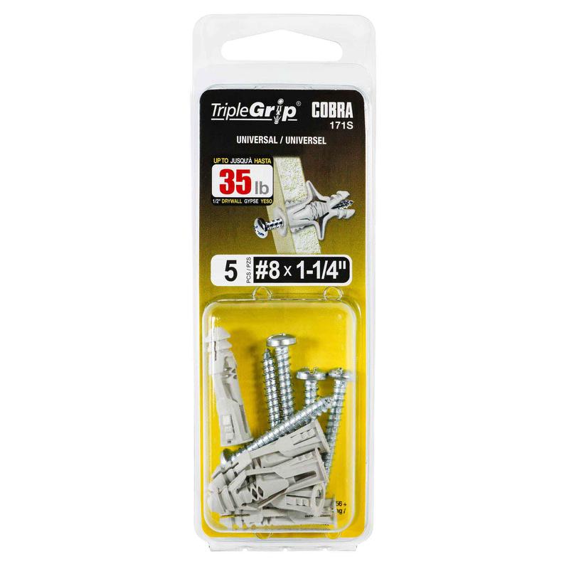 Ancrage Triple-Grip de #8x1-1/4", 5units