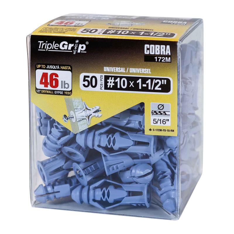 Ancrage TripleGrip de #10x1-1/2", 50units