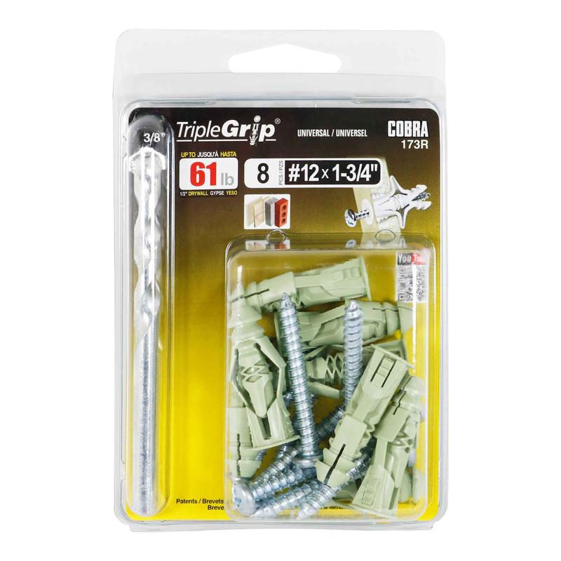 Ancrage TripleGrip de #12x1-3/4", 8units