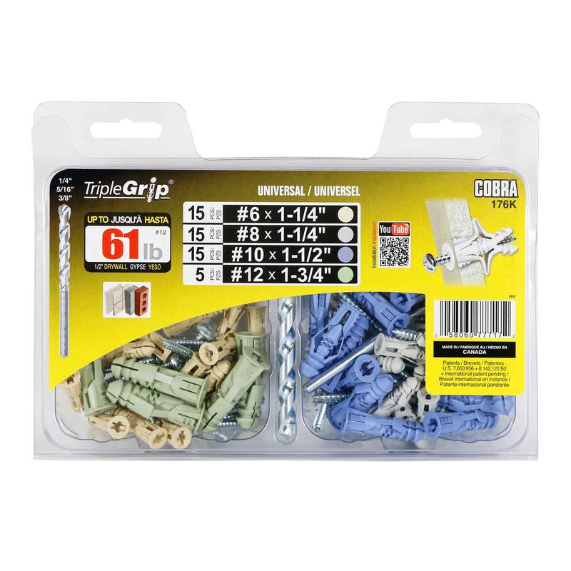 Ancrage TripleGrip de #6, #8, #10 et #12, 50units