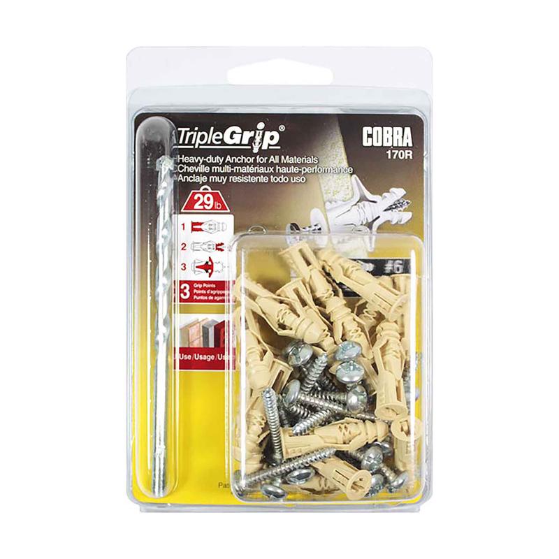 Ancrage TripleGrip de #6 x 1-1/4'', 20units