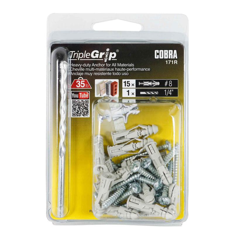Ancrage TripleGrip de #8x 1-1/4", 15units