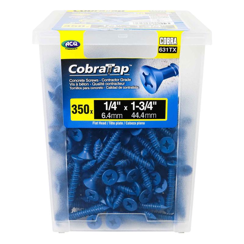 Vis  bton  tte plate CobraTap de 1/4" x 1-3/4", 350 units