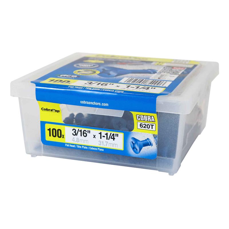 Vis  bton  tte plate CobraTap de 3/16" x 1-1/4", 100 units