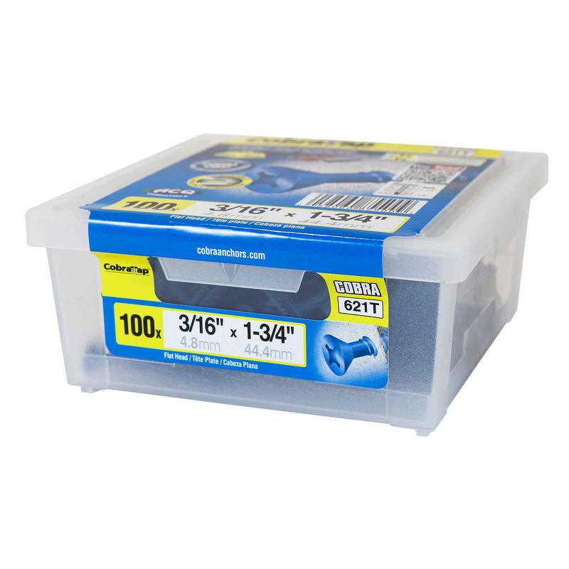 Vis  bton  tte plate CobraTap de 3/16" x 1-3/4", 100 units