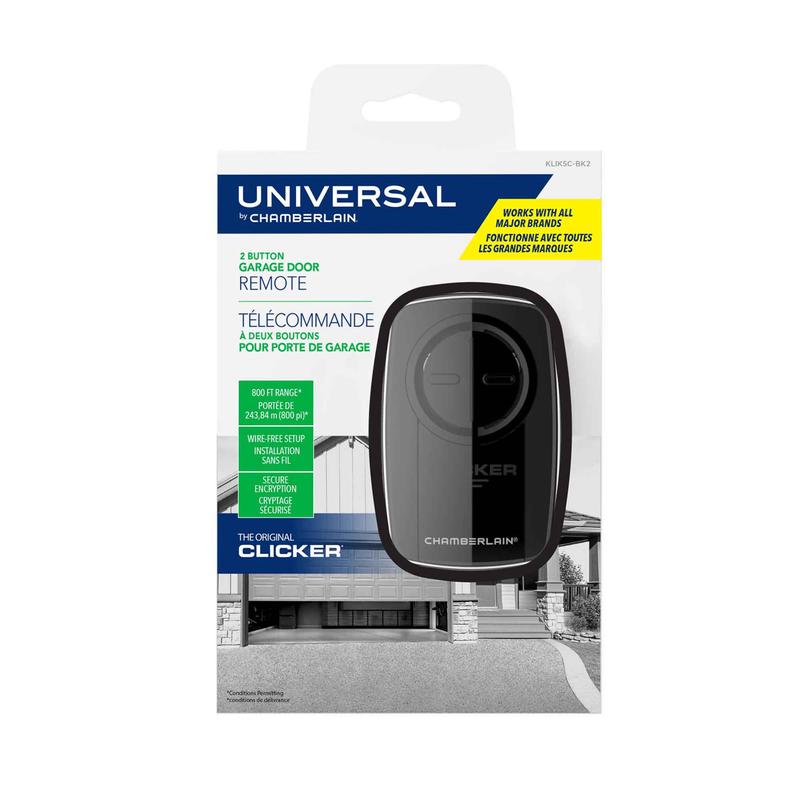 Tlcommande pour porte de garage Universal Clicker, 2 boutons