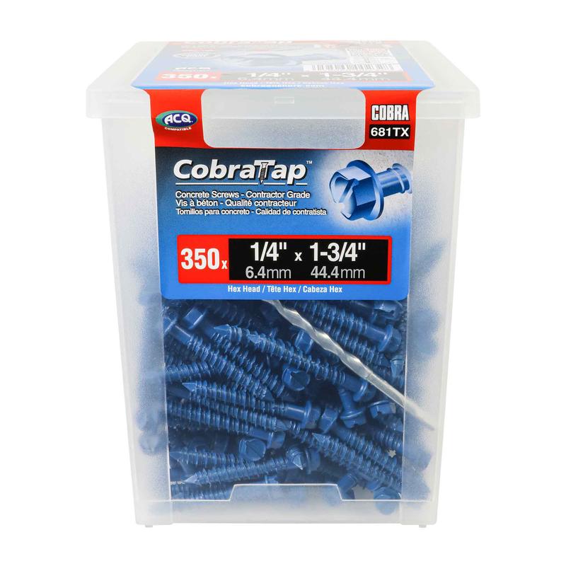 Vis  bton  tte hexagonale CobraTap de 1/4" x 1-3/4", 350 units