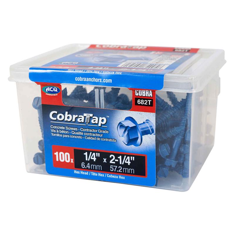 Vis  bton  tte hexagonale CobraTap de 1/4" x2-1/4", 100 units