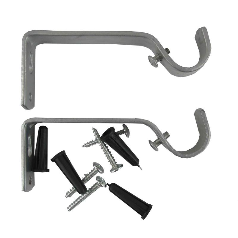 Attache argente pour ple  rideau de 4" x 3/4", 2 units