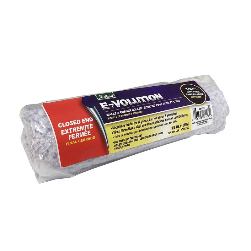 Rouleaux E-Volution pour murs et coin avec extrmit ferme, 1/2" x 9''