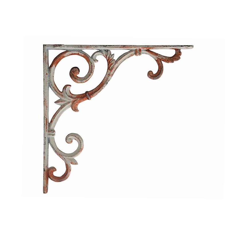 Support en fonte pour jardinire et tablette, blanc antique