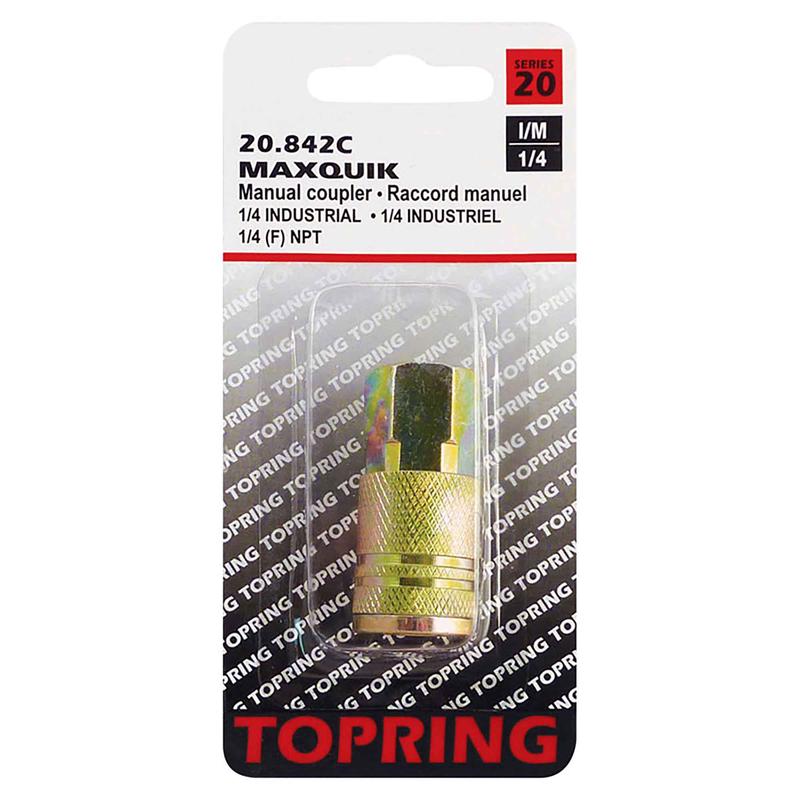 Raccord manuel pour outil  air comprim Maxquik, 1/4 industriel et 1/4 (F) NPT