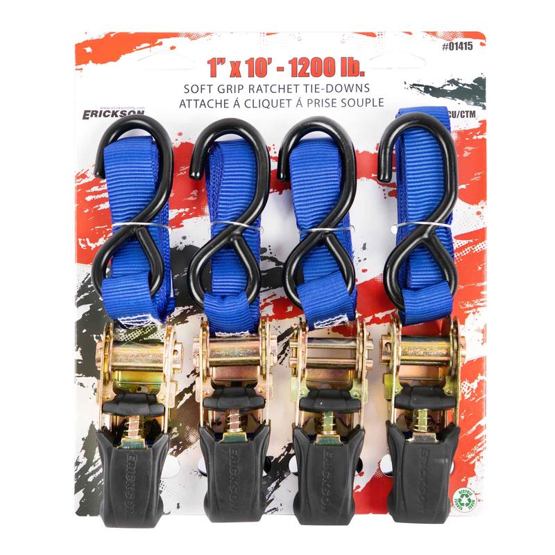 Attache  cliquet  prise souple avec rsistance  la rupture de 1 200 lb, 1" x 10' (4 units)