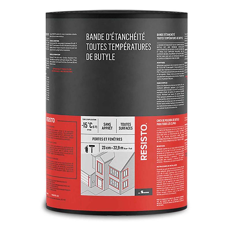 Bande d'tanchit toutes tempratures au butyle, 9'' x 75'