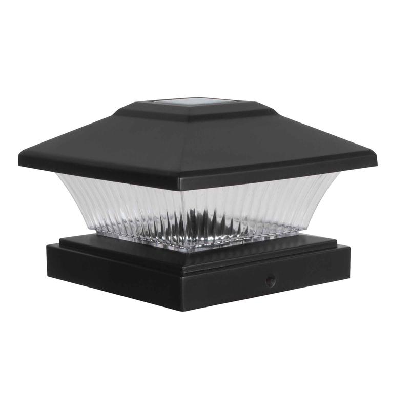 Capuchon de poteau solaire avec lentille en plastique, 4units