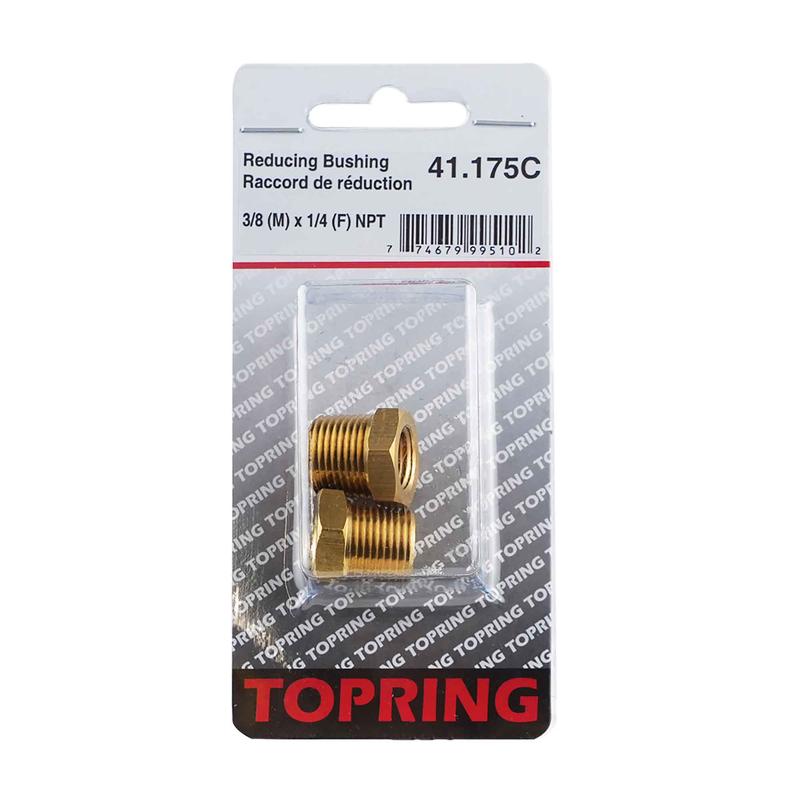 Raccord de rduction d'air comprim de 3/8 (M) x 1/4 (F) NPT, 2 pices