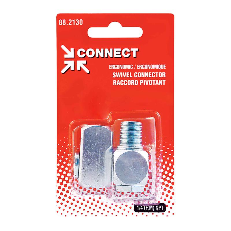 Raccord ergonomique pivotant pour air comprim, 1/4 (M) NPT x 1/4 (F) NPT