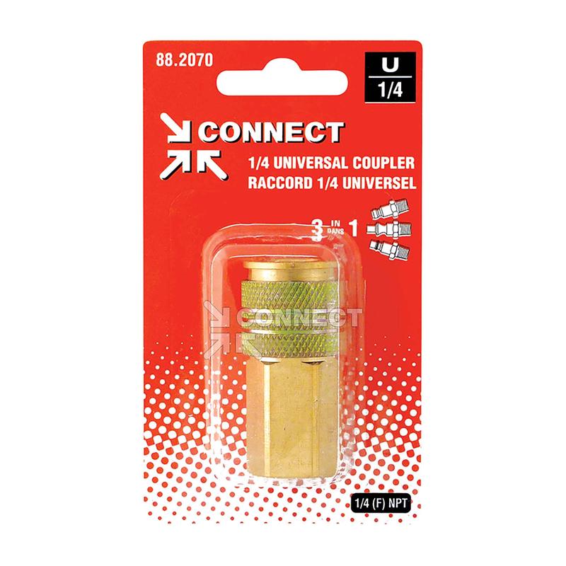 Raccord universel 3-en-1 pour air comprim, 1/4 (F) NPT