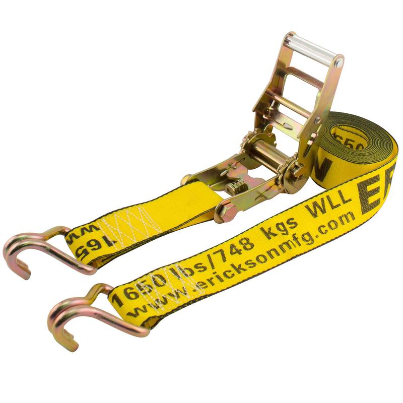 Sangle  cliquet robuste avec doubles crochets en ''J'' et rsistance  la rupture de 5 000 lb, 2" x 15'