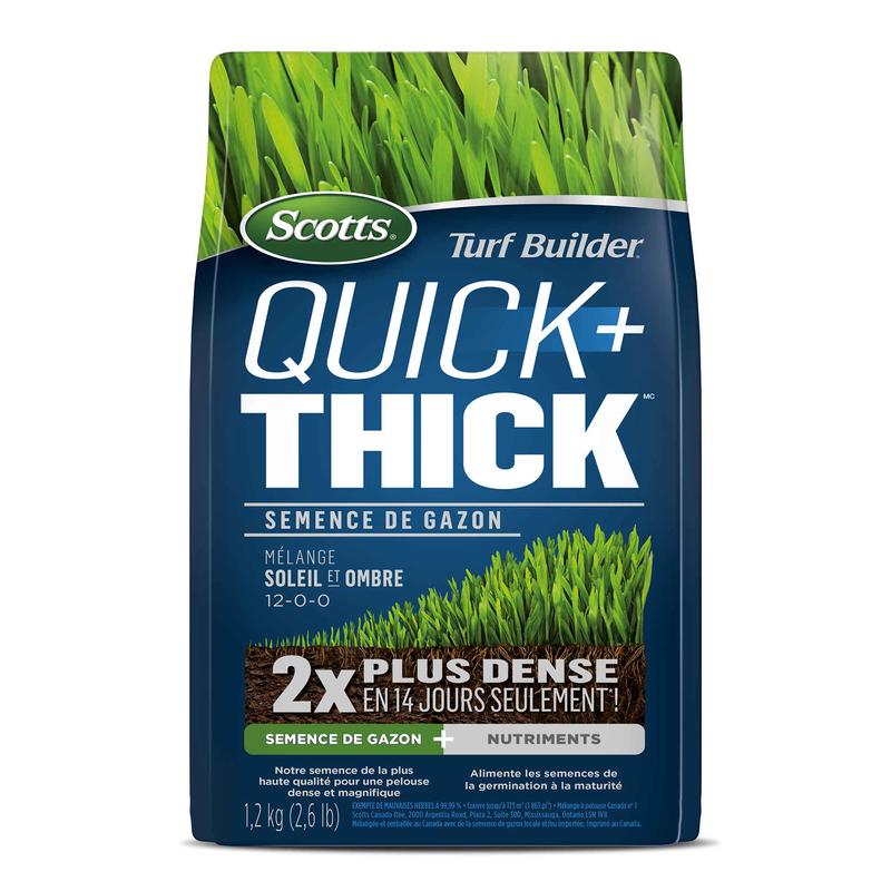 Semence de gazon Quick+ Thick mlange soleil et ombre 12-0-0, 1,2kg