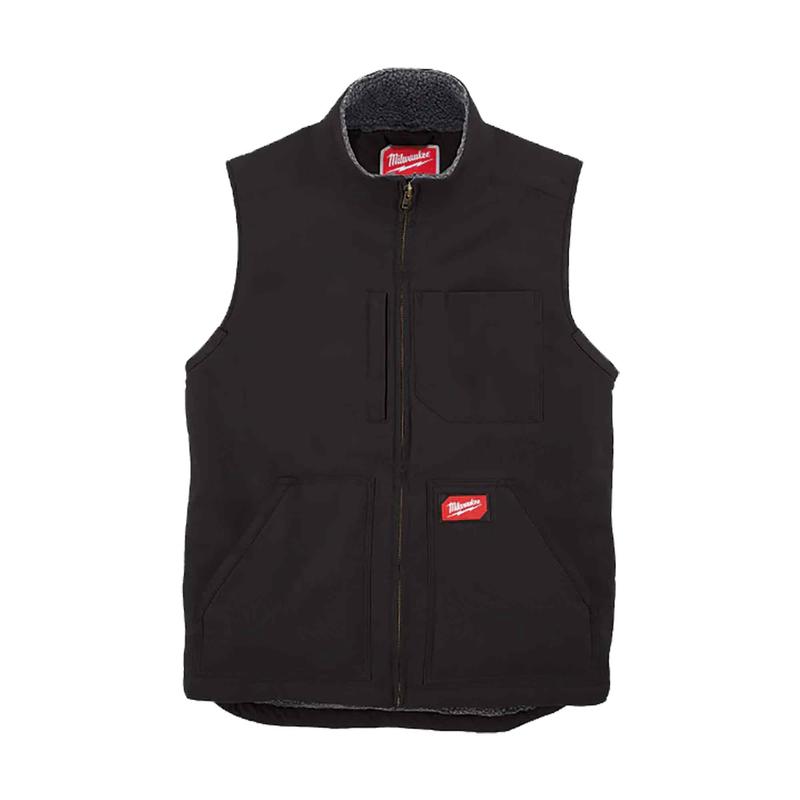 Veste sans manches  doublure en sherpa noir, G