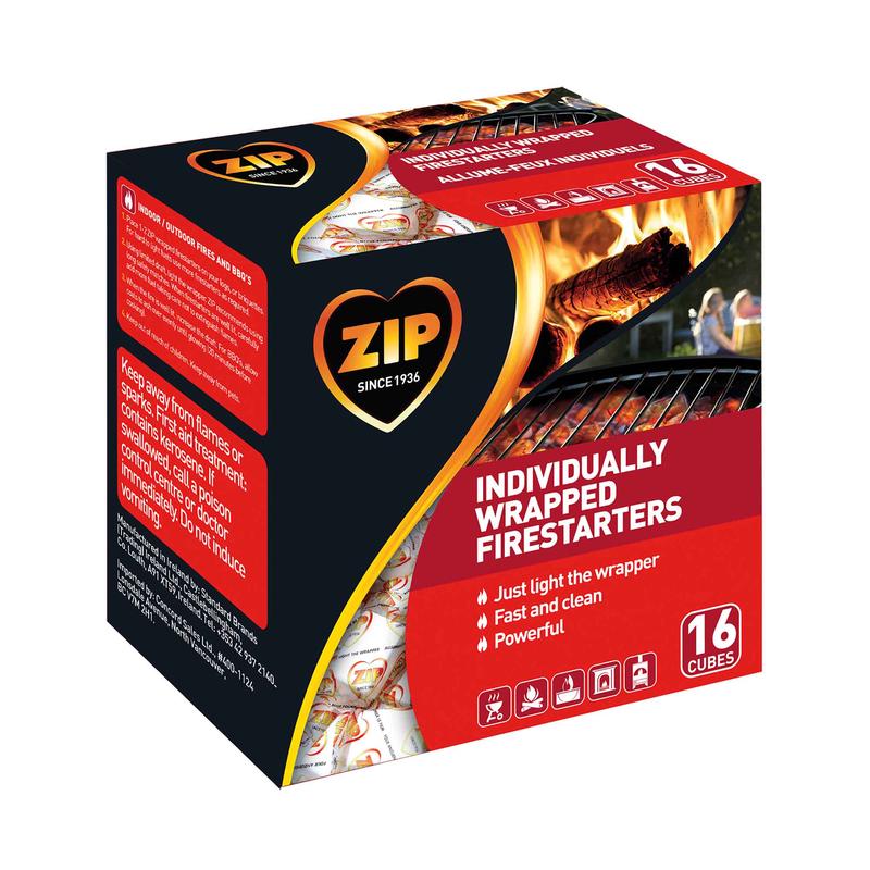 Allume-feux Zip emballs individuellement, 16 units