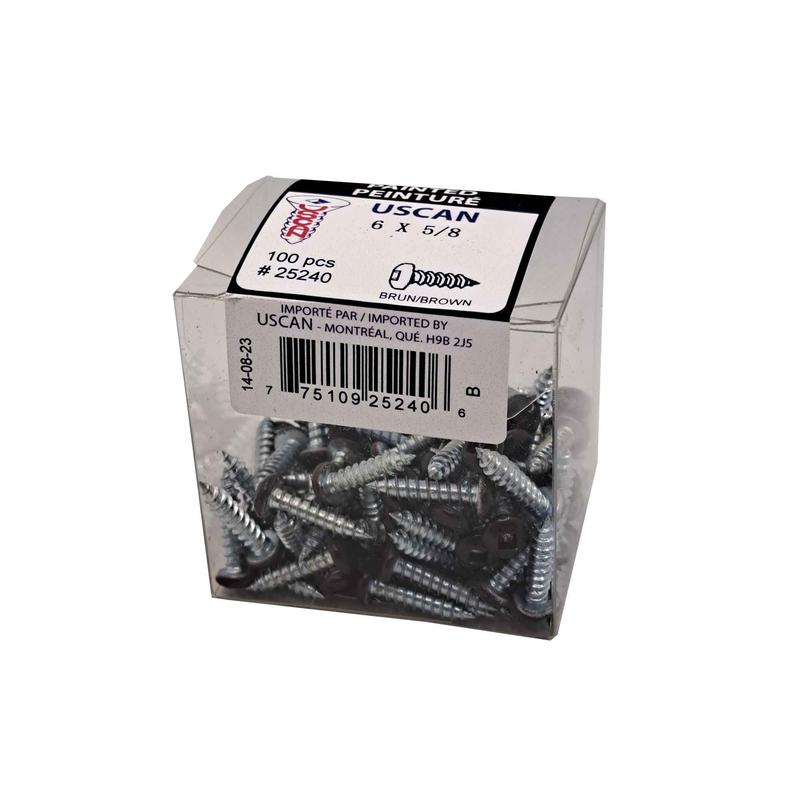 Vis pour soffite  tte de couleur brune, #6 x 5/8" (100 units)