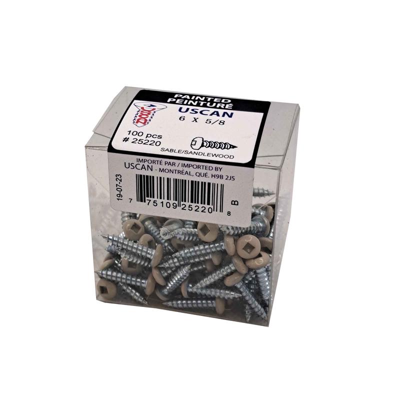 Vis pour soffite  tte de couleur sable, #6 x 5/8" (100 units)