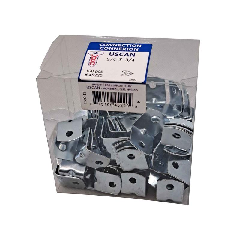 querre de connexion en acier plaqu de zinc, 3/4" x 3/4" (100 units)