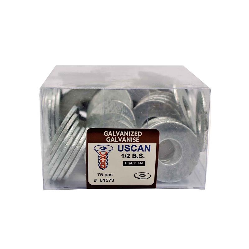 Rondelle plate en acier galvanis, 1/2 " (75 units)