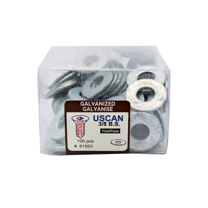 Rondelle plate en acier galvanis, 3/8" (100 units)