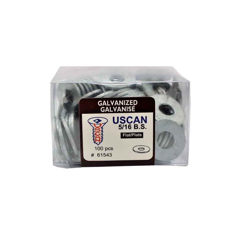 Rondelle plate en acier galvanis, 5/16" (100 units)