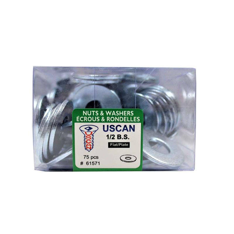 Rondelle plate en acier plaqu de zinc, 1/2" (75 units)