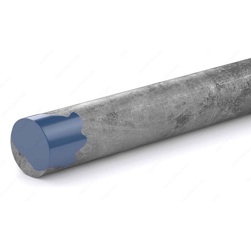 Tige d'acier non filete plaque zinc, 7/16'' x 36''